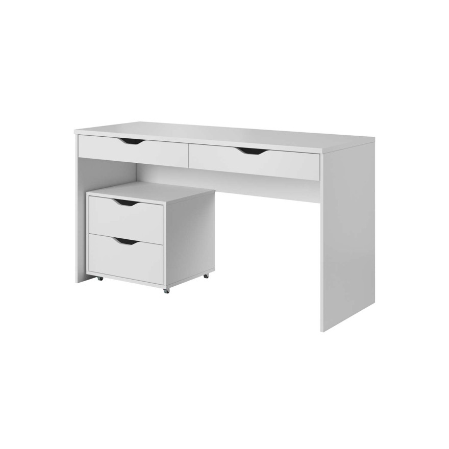 Zestaw MARTI biurko kontenerek biały/grafit mat