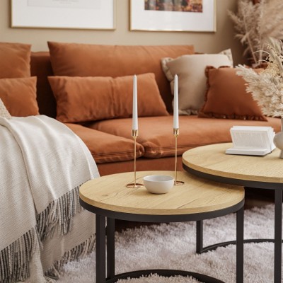 Stolik kawowy okrągły CORRIE 2w1 LOFT Stolik kawowy okrągły CORRIE 2w1 LOFT