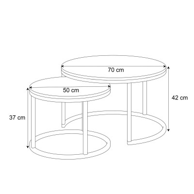 Stolik kawowy okrągły CORRIE 2w1 LOFT Stolik kawowy okrągły CORRIE 2w1 LOFT