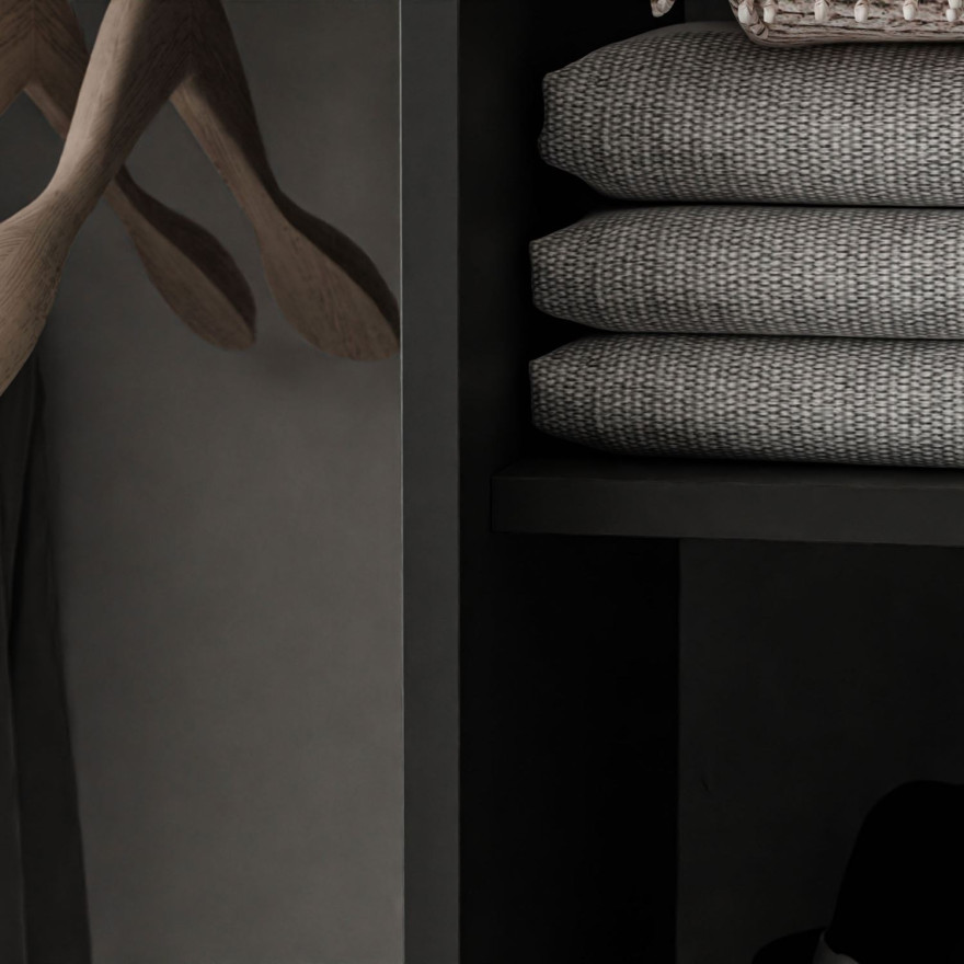 Szafa przesuwna LINA 194/244 cm czarny połysk