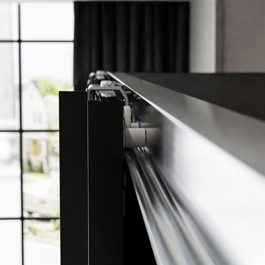 Szafa przesuwna LINA 194/244 cm czarny połysk