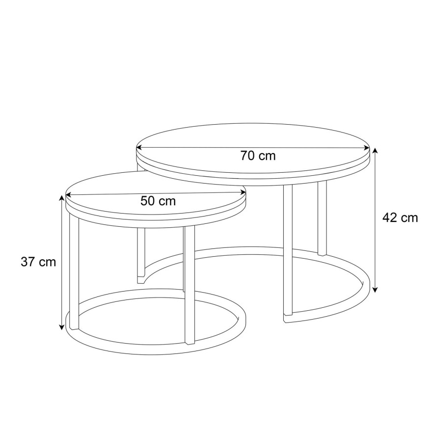 Stolik kawowy okrągły CORRIE 2w1