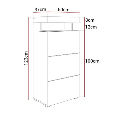 Witryna VANCOUVER W9.410 w białym połysku LED Witryna VANCOUVER W9.410 w białym połysku LED