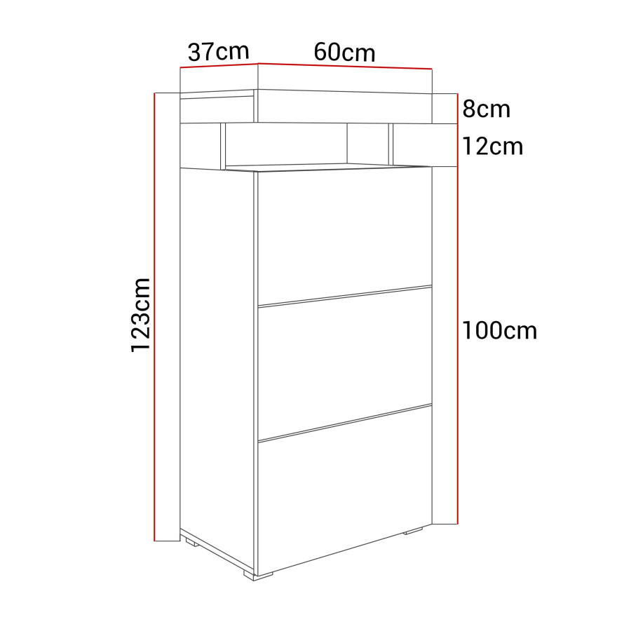 Witryna VANCOUVER W9.410 w białym połysku LED Witryna VANCOUVER W9.410 w białym połysku LED