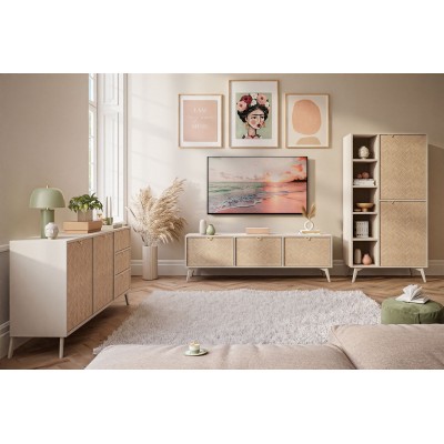 Zestaw mebli do salonu ALOE jodełka scandi  Zestaw mebli do salonu ALOE jodełka scandi