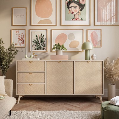 Zestaw mebli do salonu ALOE jodełka scandi  Zestaw mebli do salonu ALOE jodełka scandi