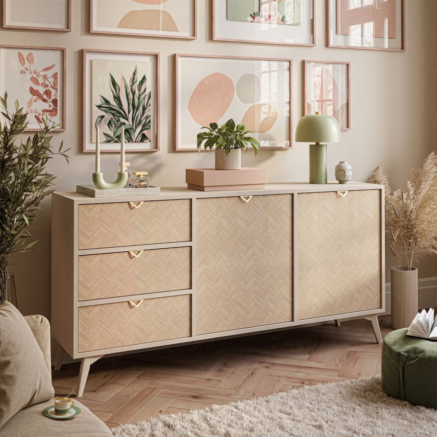 Zestaw mebli do salonu ALOE jodełka scandi  Zestaw mebli do salonu ALOE jodełka scandi