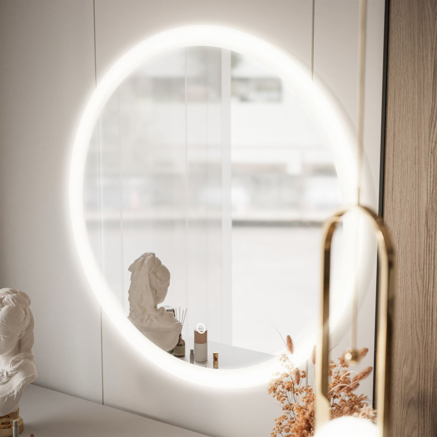 Okrągłe lustro wiszące AURORA z oświetleniem LED Okrągłe lustro wiszące AURORA z oświetleniem LED