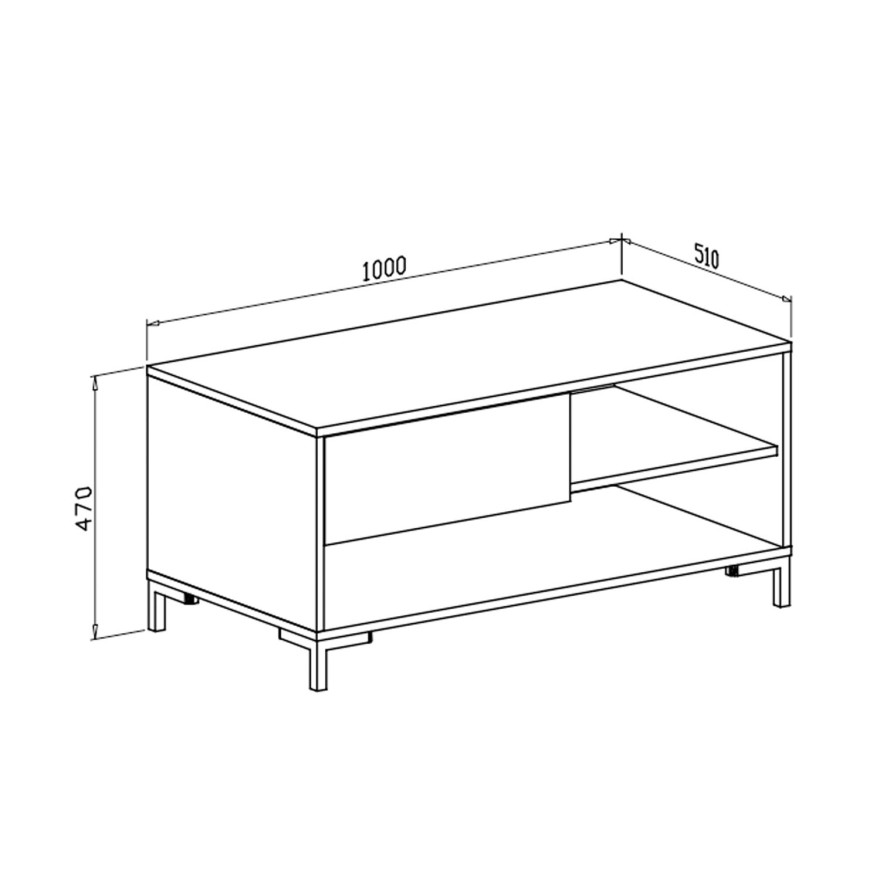 Ława HOIAN z szufladą dąb artisan czarny Ława HOIAN z szufladą dąb artisan czarny