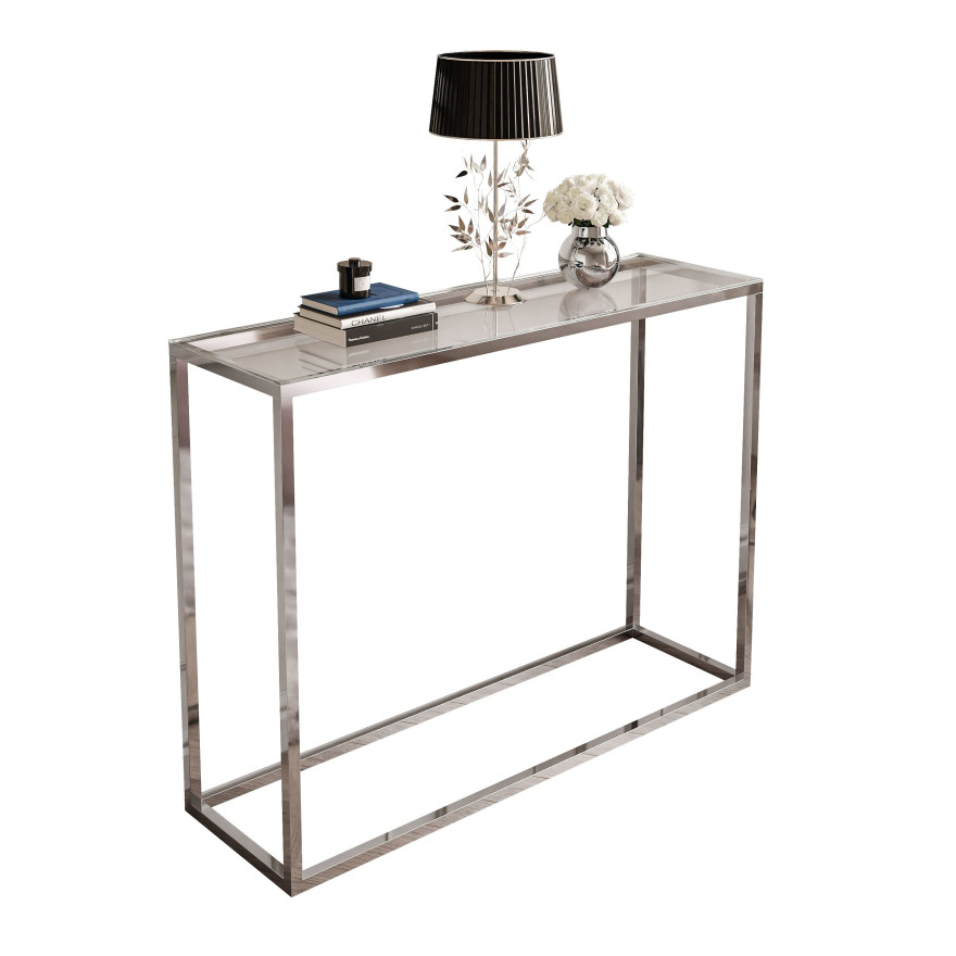 Konsola MODERN GLASS CHROM 80/100 cm