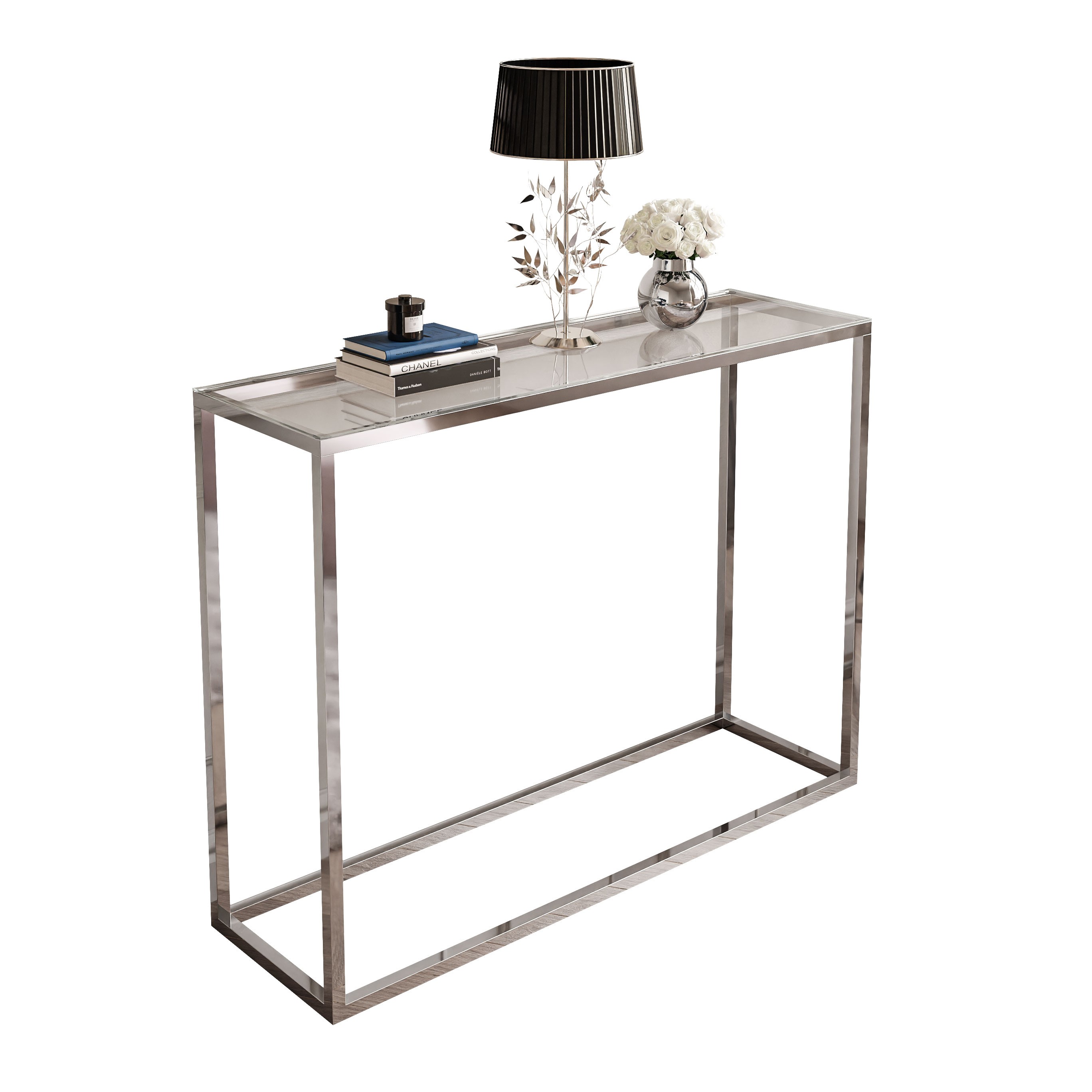 Konsola MODERN GLASS CHROM 80/100 cm