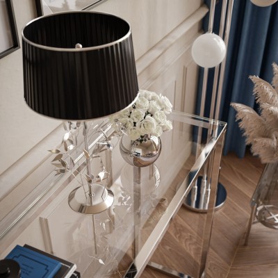 Konsola MODERN GLASS CHROM 80/100 cm