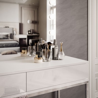 Toaletka kosmetyczna BLANCO GLAMOUR ELITE z lustrem i oświetleniem Toaletka kosmetyczna BLANCO GLAMOUR ELITE z lustrem i oświetleniem