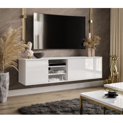 Szafka RTV SANAYI wisząca biały połysk