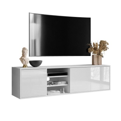 Szafka RTV SANAYI wisząca biały połysk