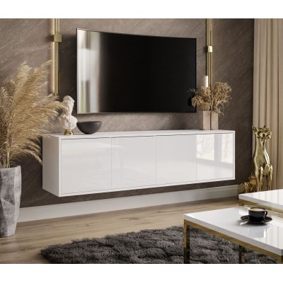 Szafka RTV SANAYI wisząca biały połysk