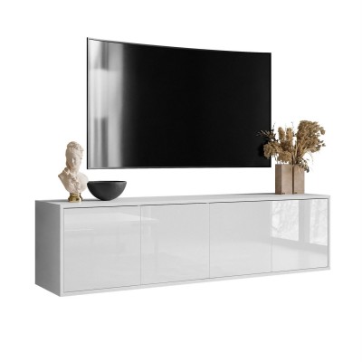 Szafka RTV SANAYI wisząca biały połysk