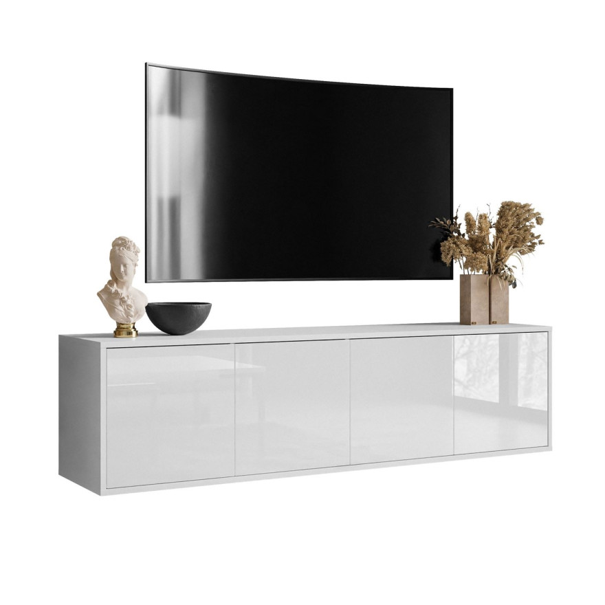 Szafka RTV SANAYI wisząca biały połysk