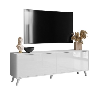 Szafka RTV SANAYI III na nóżkach biały połysk Szafka RTV SANAYI III na nóżkach biały połysk