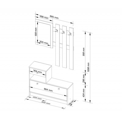 Garderoba AVINIO z lustrem