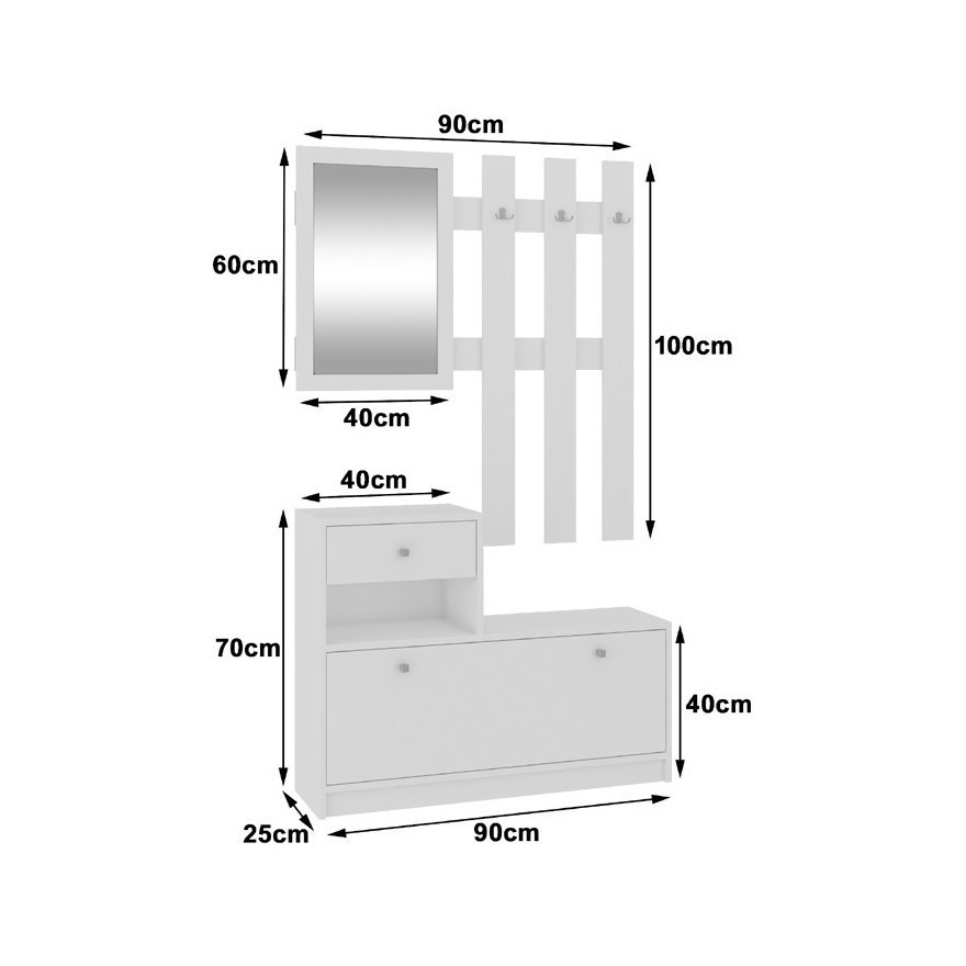 Garderoba AVINIO z lustrem