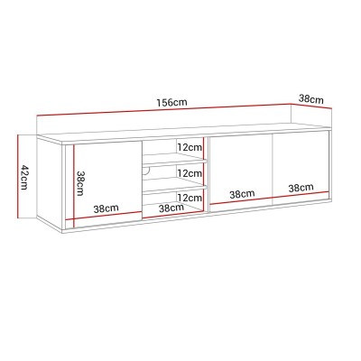 Szafka RTV SANAYI wisząca biały połysk