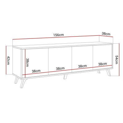 Szafka RTV SANAYI III na nóżkach biały połysk Szafka RTV SANAYI III na nóżkach biały połysk