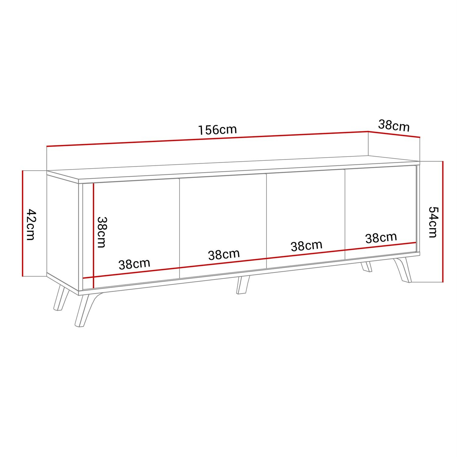 Szafka RTV SANAYI III na nóżkach biały połysk
