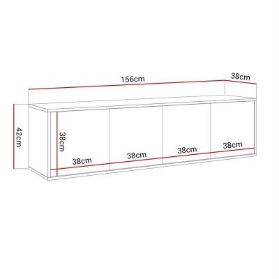 Szafka RTV SANAYI wisząca biały połysk