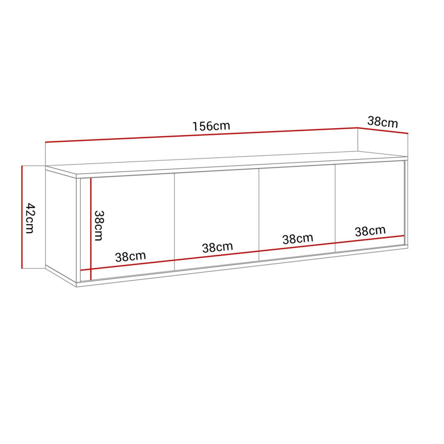 Szafka RTV SANAYI wisząca biały połysk