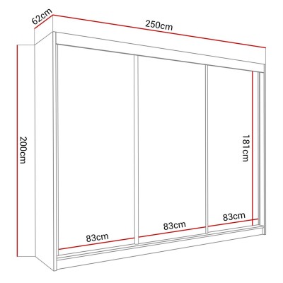 Szafa przesuwna DELMA 250 cm z lustrem Szafa przesuwna DELMA 250 cm z lustrem
