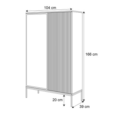 Witryna wysoka ECLIPSE WTSZ104 czarny dąb wotan Witryna wysoka ECLIPSE WTSZ104 czarny dąb wotan