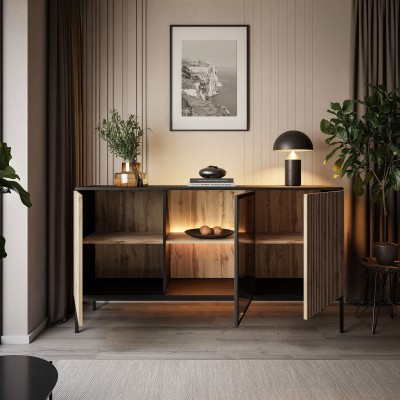 Komoda ECLIPSE K154 czarny dąb wotan