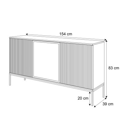 Komoda ECLIPSE K154 czarny dąb wotan