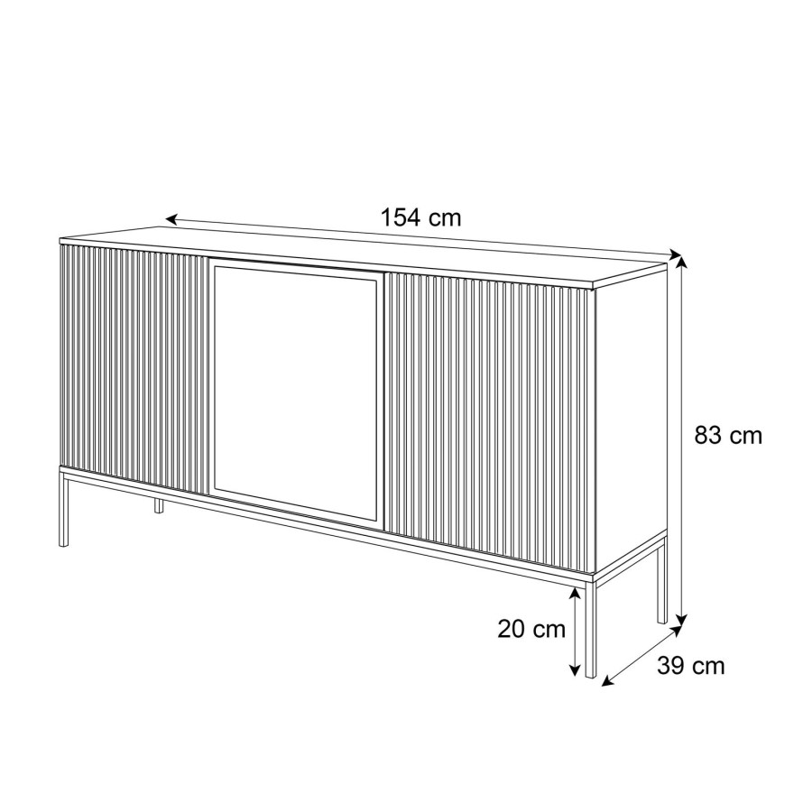 Komoda ECLIPSE K154 czarny dąb wotan