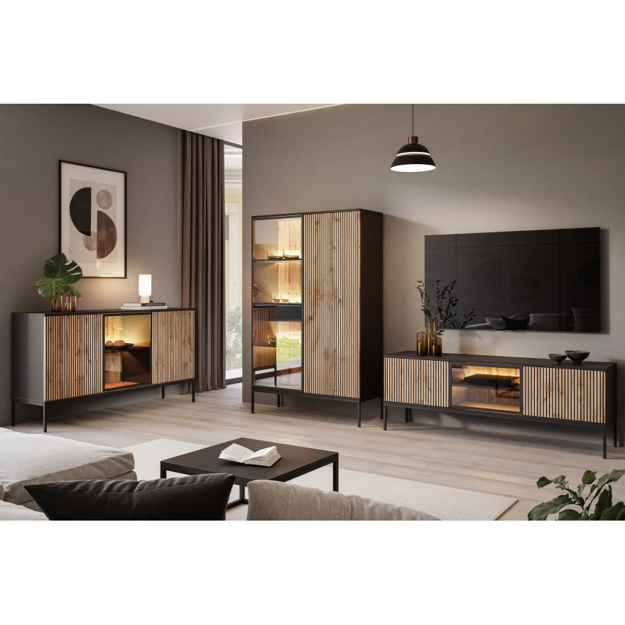 Komoda ECLIPSE K154 czarny dąb wotan