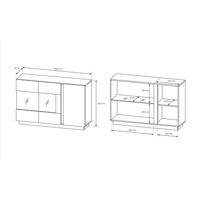 Witryna stojąca wysoka ARCO