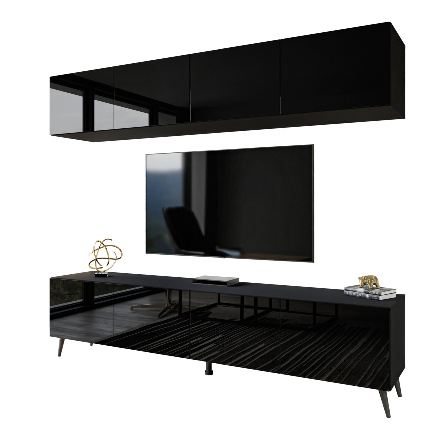 Meblościanka COLGANTE ALTO czarny połysk