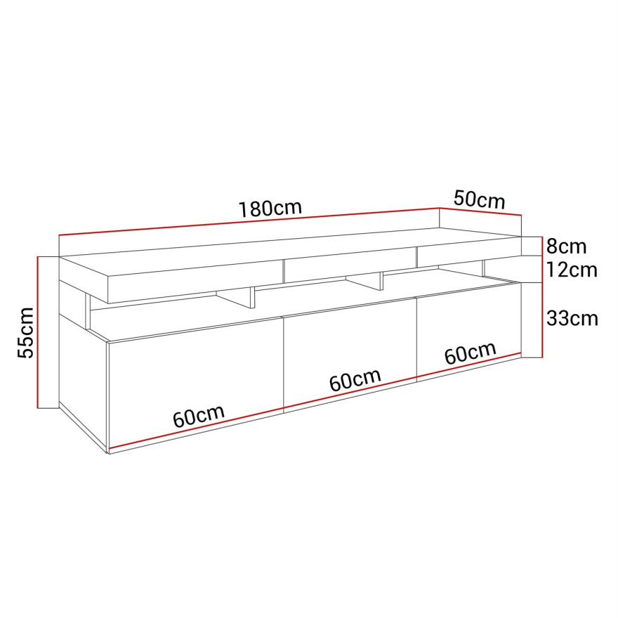 Szafka pod telewizor W9.314 VANCOUVER czarny połysk Szafka pod telewizor W9.314 VANCOUVER czarny połysk