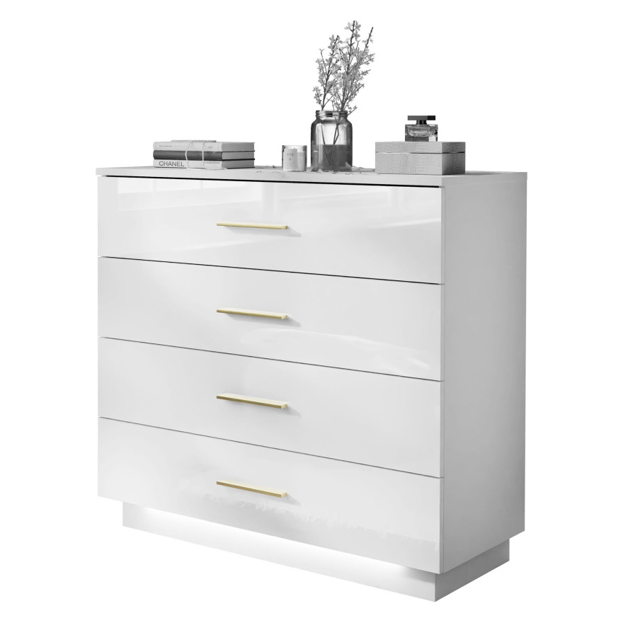 Komoda LINA GOLD z szufladami złote uchwyty Komoda LINA GOLD z szufladami złote uchwyty