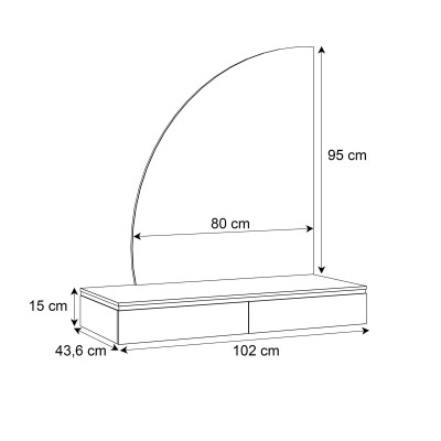 Toaletka kosmetyczna AURORA-Q z lustrem