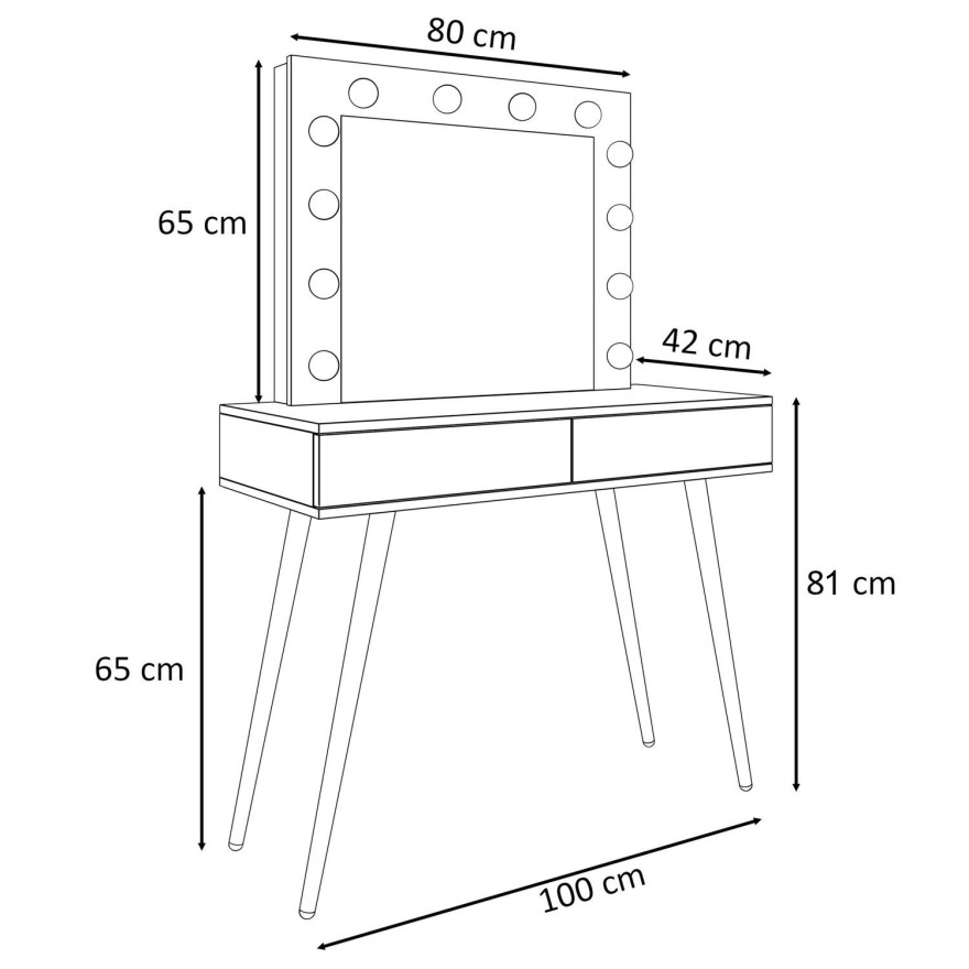 Toaletka SIENNA LOFT z szufladami 
