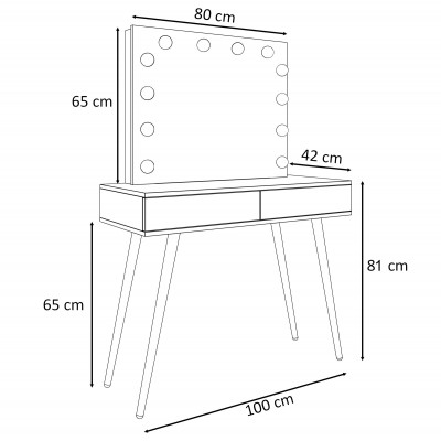 Toaletka SIENNA GOLD ELITE z lustrem