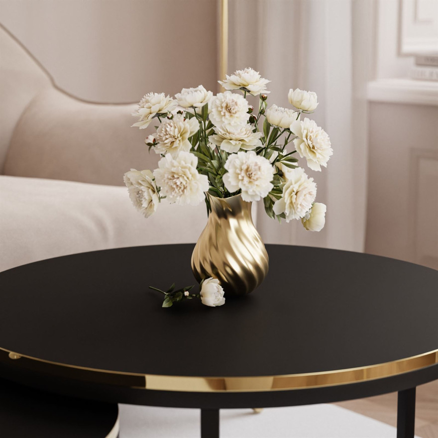 Okrągły stolik kawowy SOLEIL 2w1 czarny mat Okrągły stolik kawowy SOLEIL 2w1 czarny mat