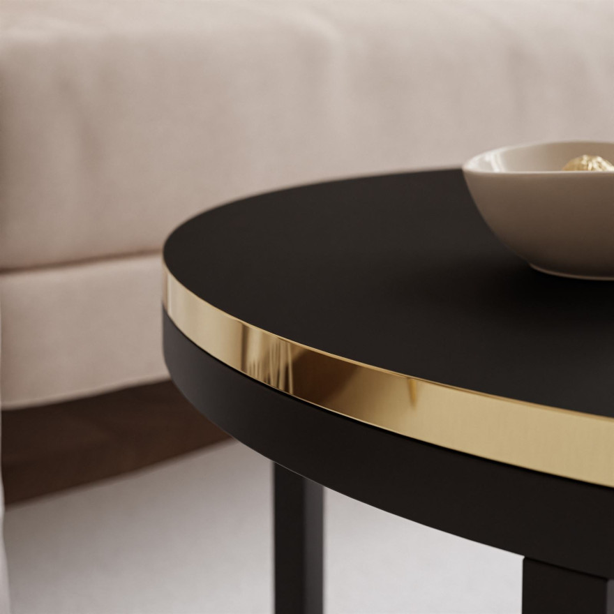 Okrągły stolik kawowy SOLEIL 2w1 czarny mat Okrągły stolik kawowy SOLEIL 2w1 czarny mat