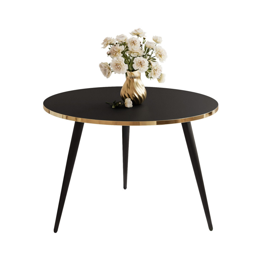 Okrągły stolik kawowy SOLEIL 2w1 czarny mat