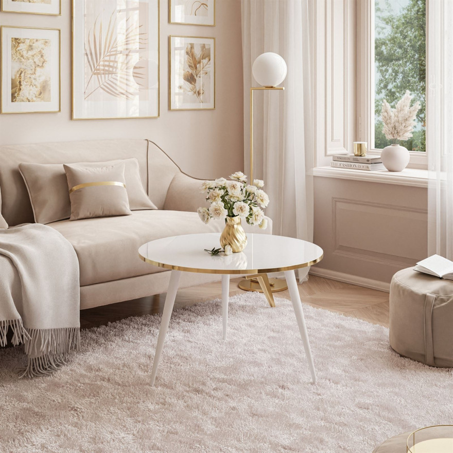 Okrągły stolik kawowy SOLEIL wysoki połysk