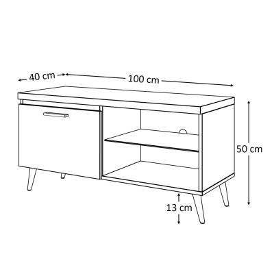 Szafka RTV 100 wysoki połysk oświetlenie LED