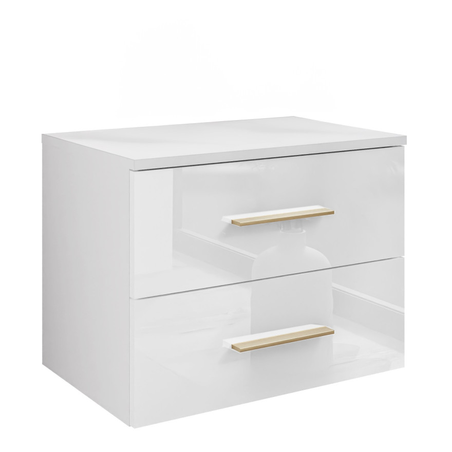 Stolik nocny LINA II podwieszany UCHWYT złoty LED wysoki połysk Stolik nocny LINA II podwieszany UCHWYT złoty LED wysoki połysk