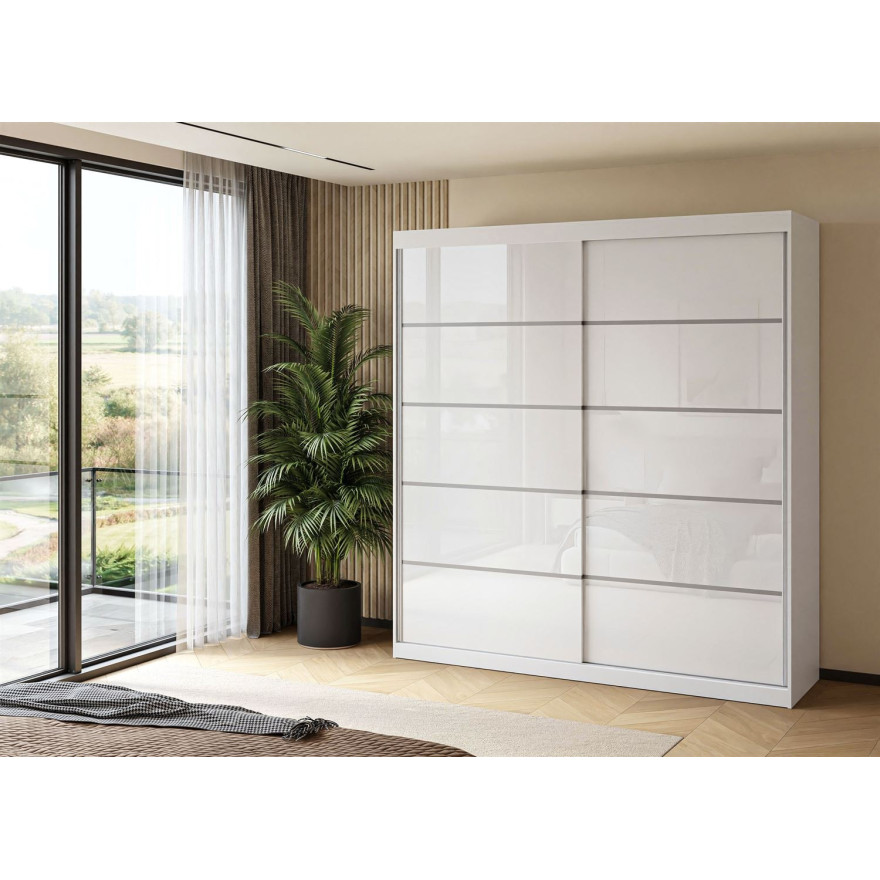 Szafa przesuwna BASTER PLUS GLOSSY biały połysk